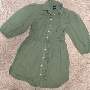 Jungle Green Gauze Mini Dress